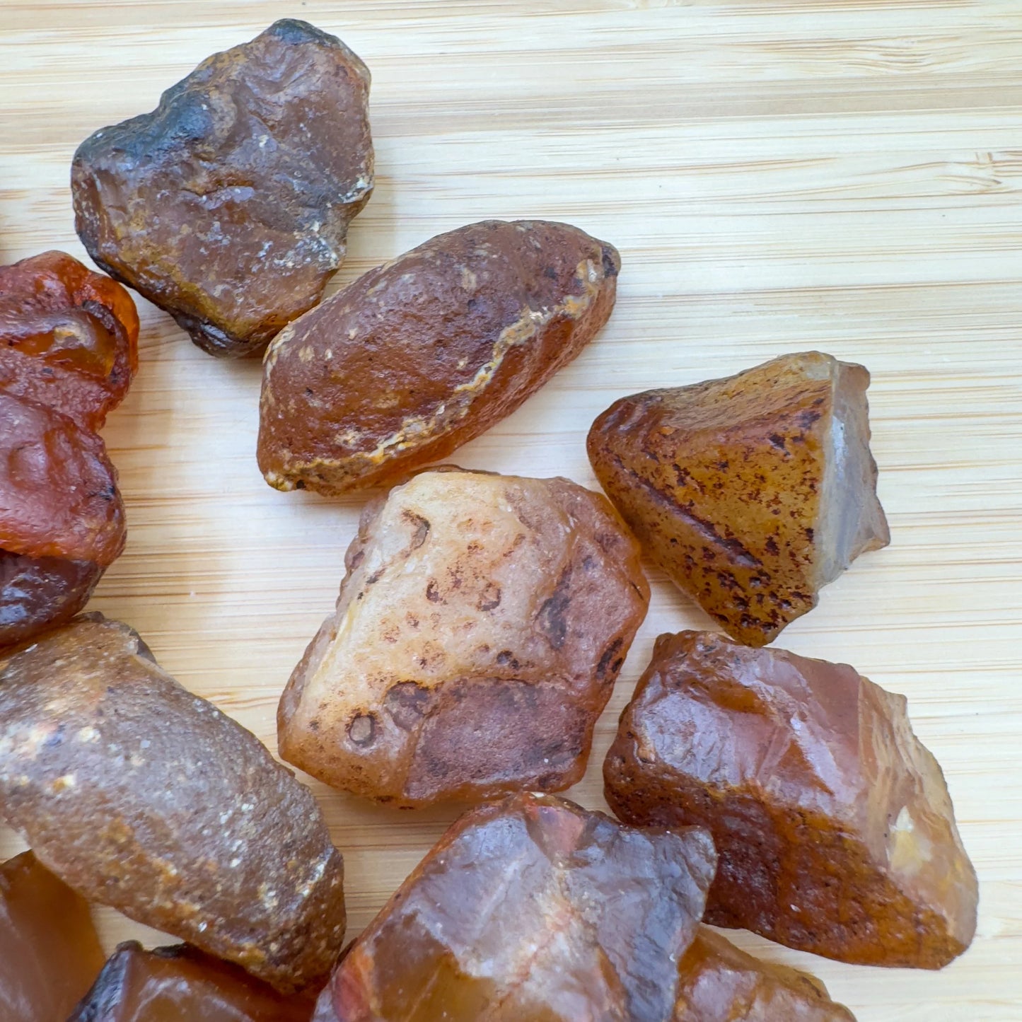 Full profile of Grade A Carnelian raw ready to ship from Beyond Bohemian
