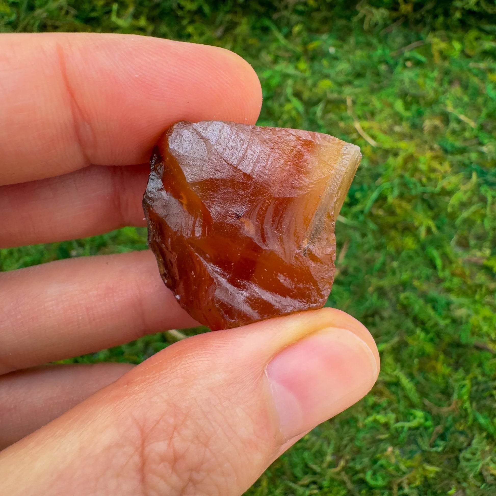 Full profile of Grade A Carnelian raw ready to ship from Beyond Bohemian