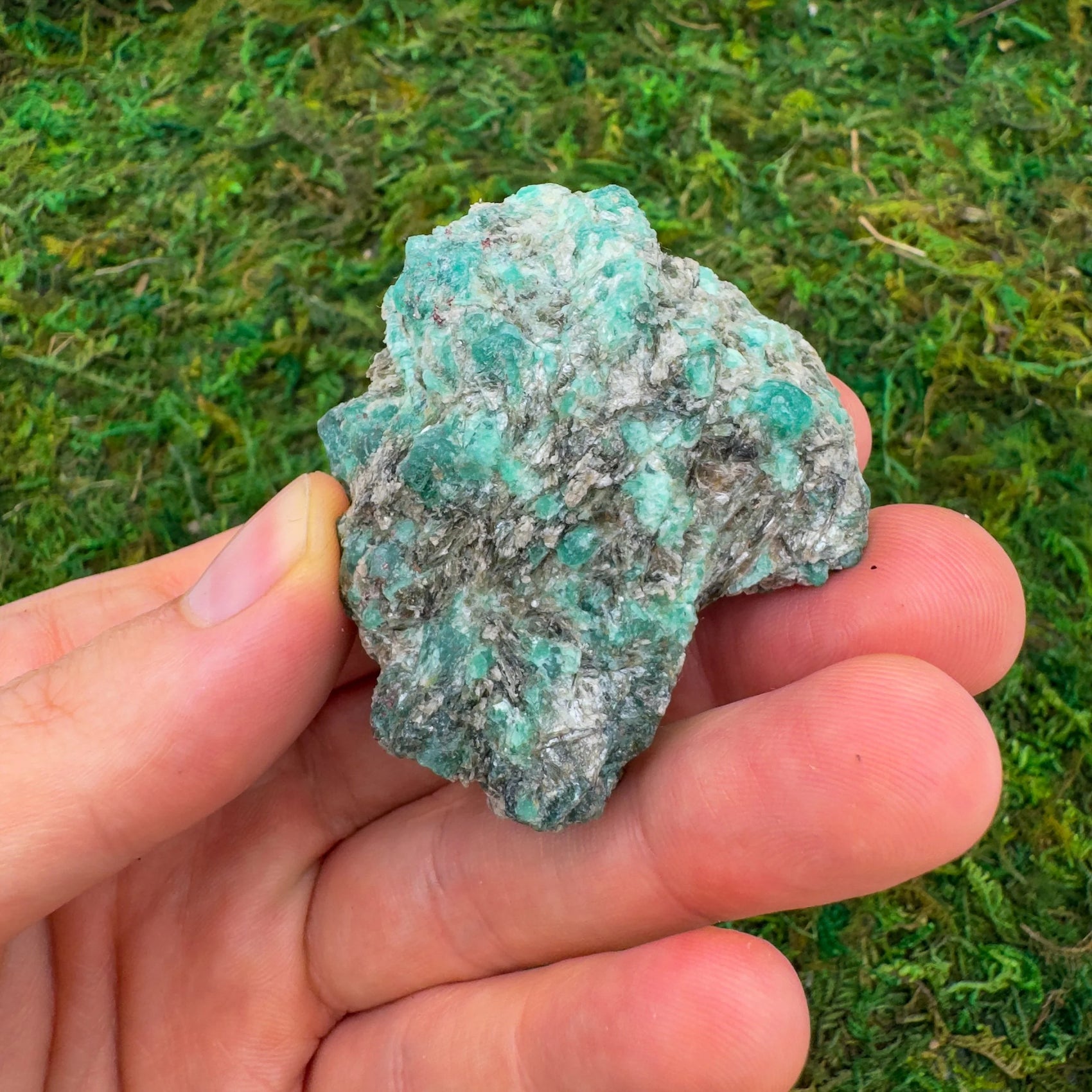 Full profile of Grade AA Emerald specimen ready to ship from Beyond Bohemian