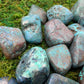 Full profile of Grade AA Azurite tumbled stone ready to ship from Beyond Bohemian