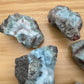 Larimar raw stones from Dominican Republic, Blue, White stones for Emotional Healing