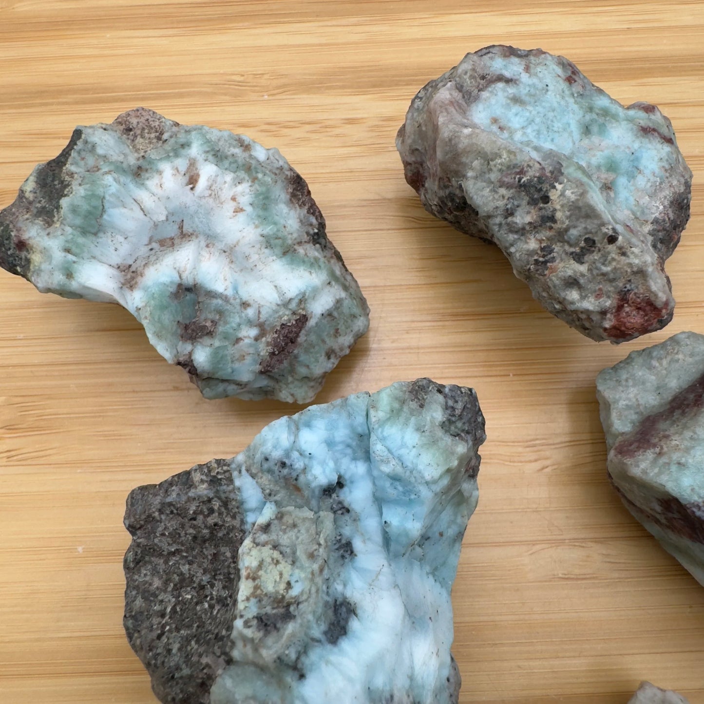 Larimar raw stones from Dominican Republic, Blue, White stones for Emotional Healing