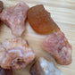 Underside detail of Carnelian raw stone, showing earthy tone.