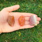 Detail shot of Grade A Carnelian raw under natural light