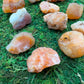 Full profile of Grade A Carnelian raw ready to ship from Beyond Bohemian