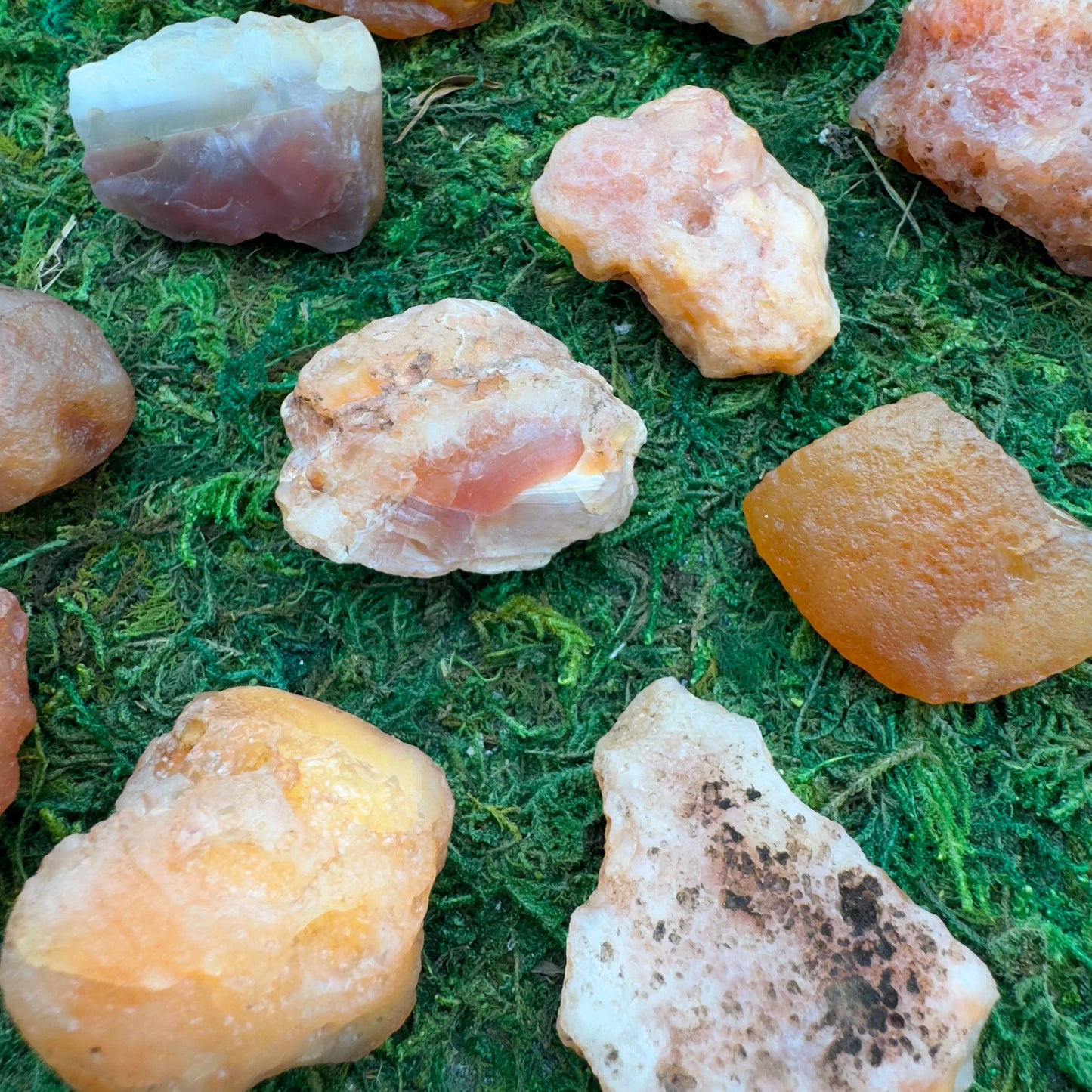 Full profile of Grade A Carnelian raw ready to ship from Beyond Bohemian