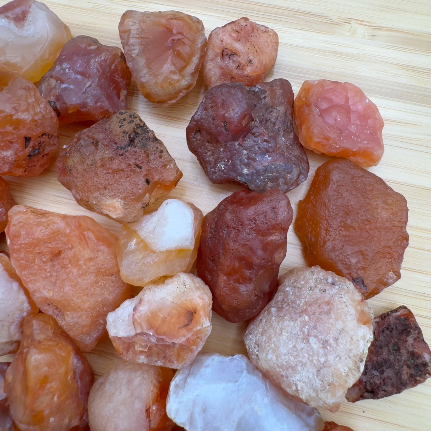 Alternate angle of Grade A Carnelian raw showing overall shape