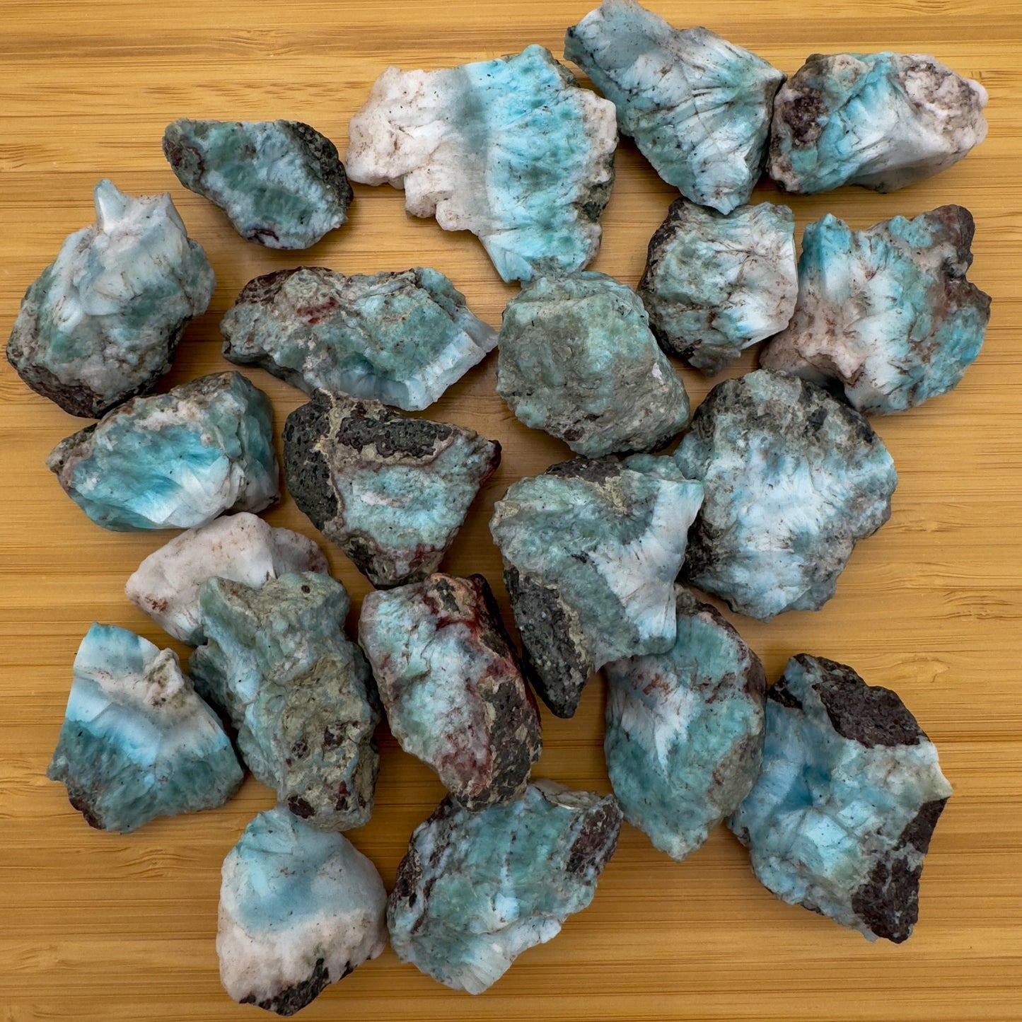 Larimar raw stones from Dominican Republic, Blue, White stones for Emotional Healing