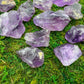 Full profile of Grade AA Amethyst raw ready to ship from Beyond Bohemian