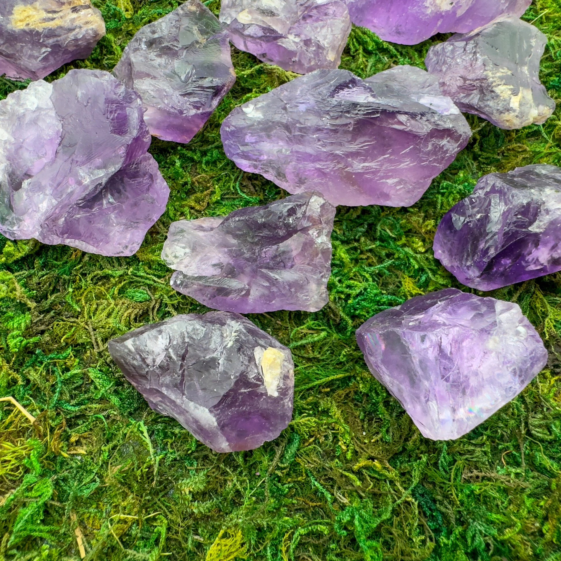 Full profile of Grade AA Amethyst raw ready to ship from Beyond Bohemian