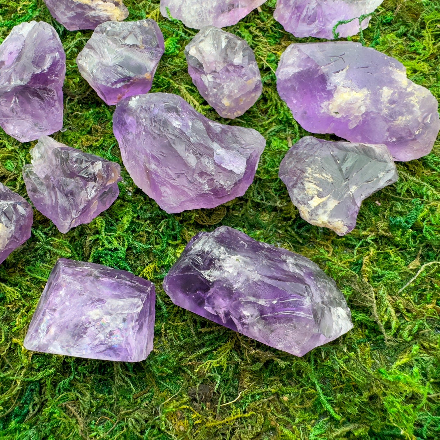 Full profile of Grade AA Amethyst raw ready to ship from Beyond Bohemian