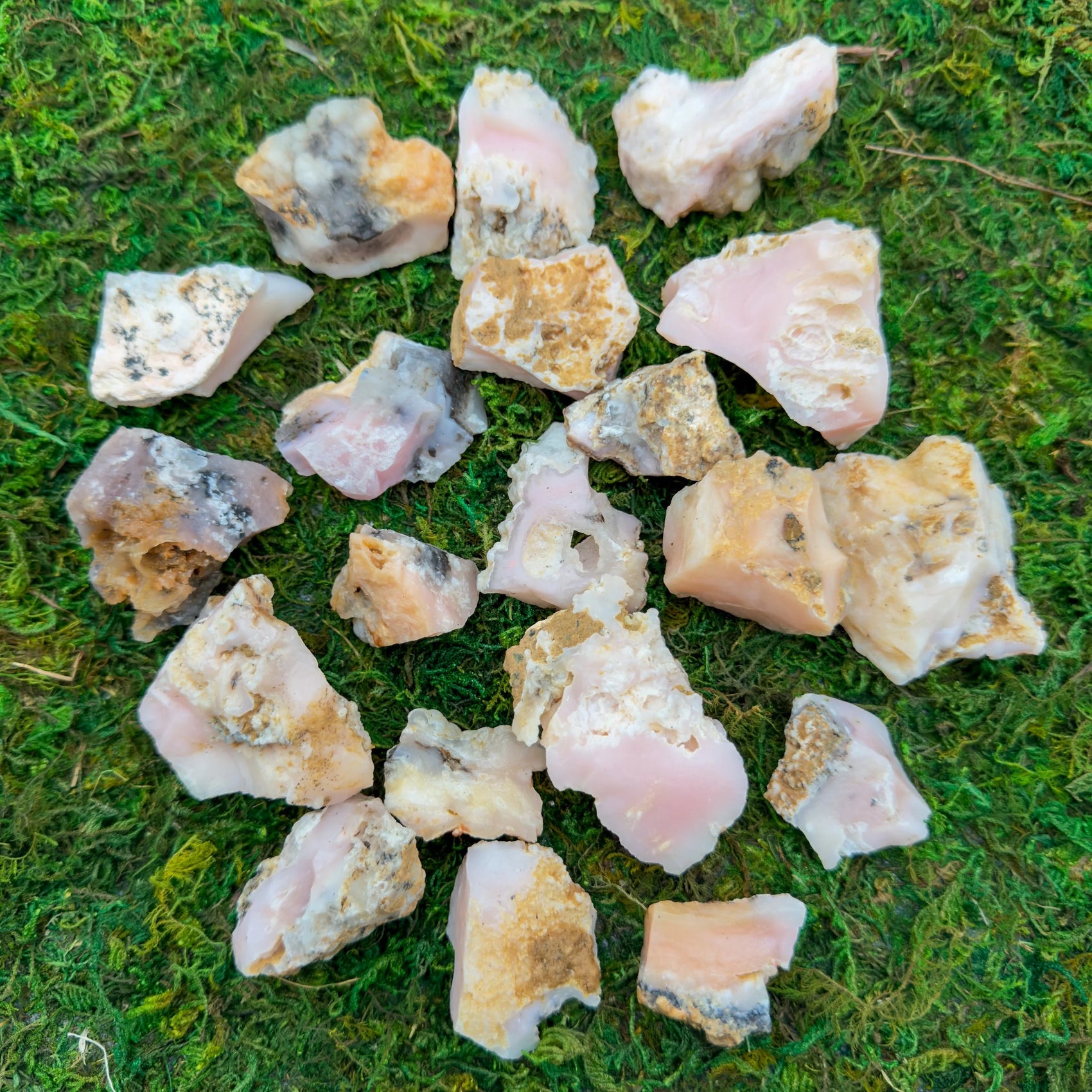 Pink Opal raw stones from Peru, Pink stones for Emotional Healing