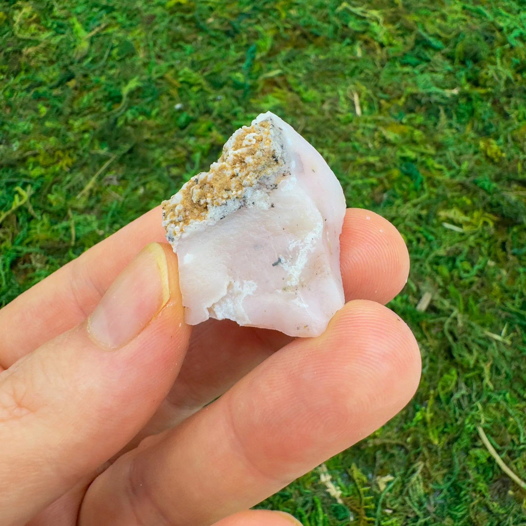 Pink Opal raw stone from Peru with Pink color, polished finish for mindful calm