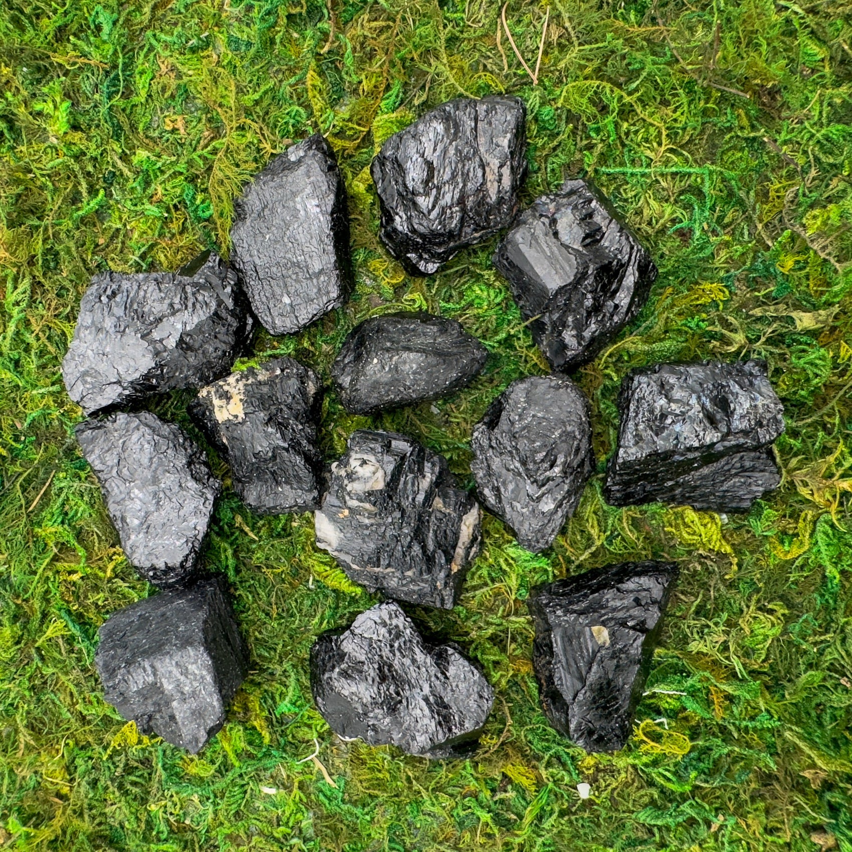 Handheld Black Tourmaline raw crystal from Brazil for meditation, Stress Relief and Cleansing