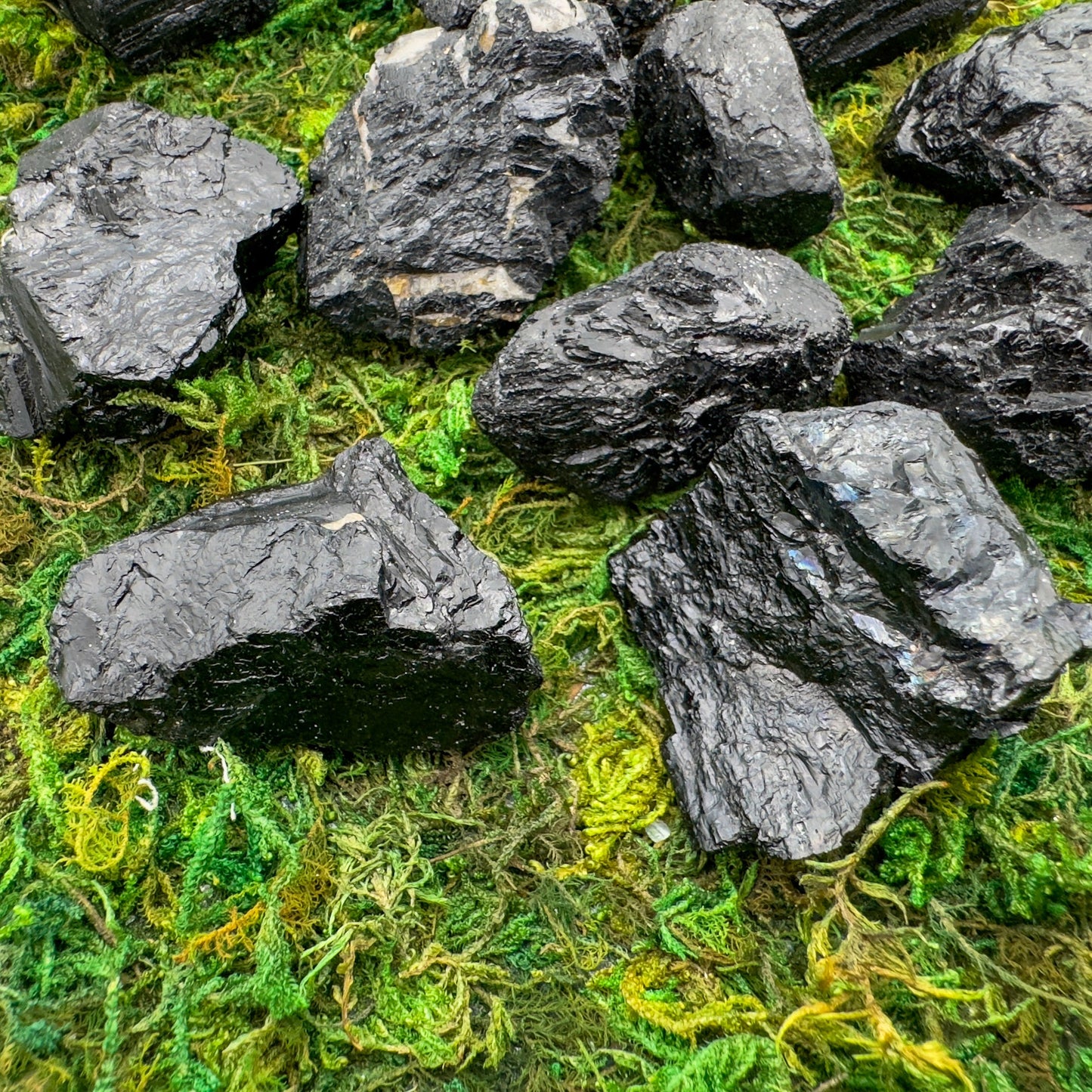 Full profile of Grade A Black Tourmaline raw ready to ship from Beyond Bohemian