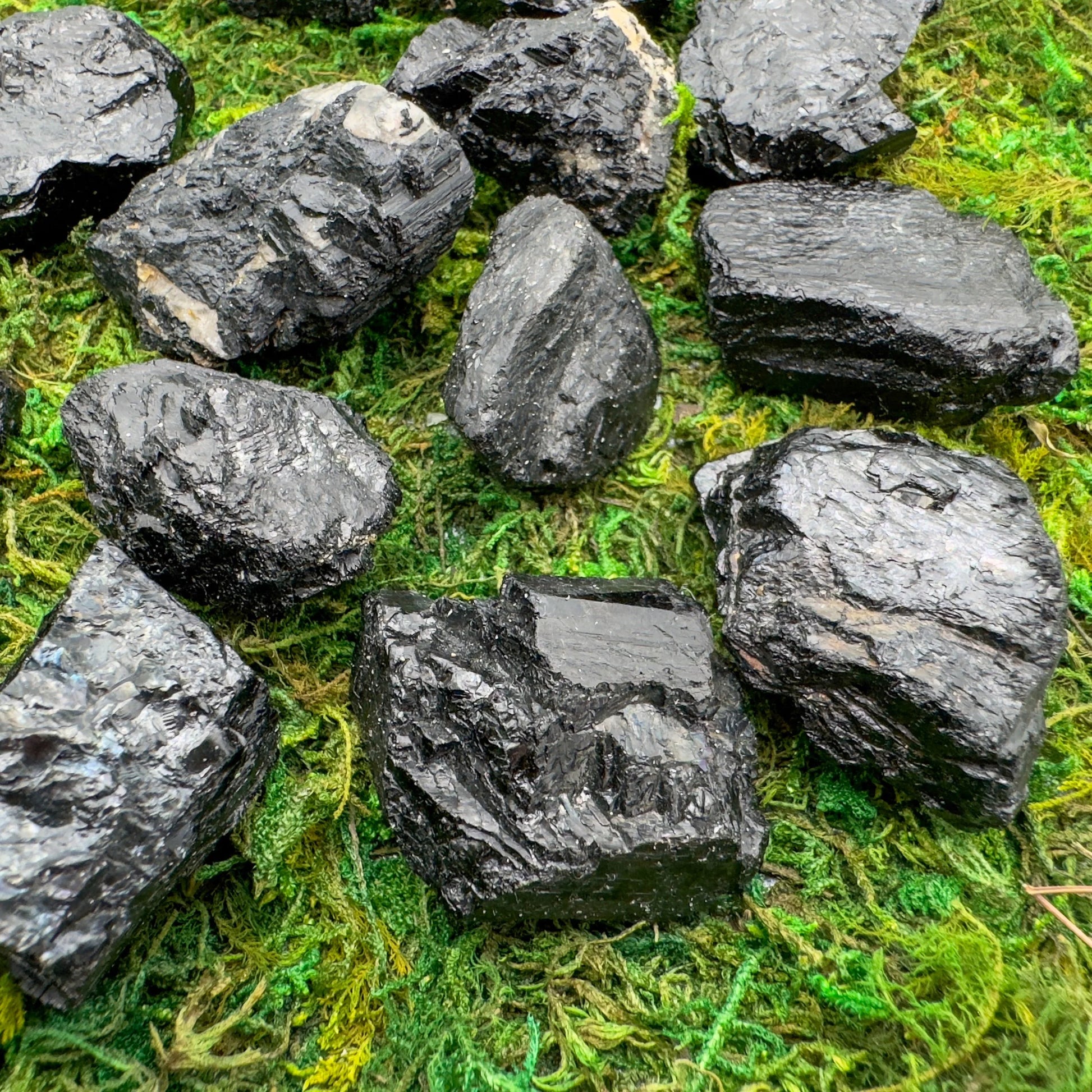Full profile of Grade A Black Tourmaline raw ready to ship from Beyond Bohemian