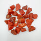 Macro view of Red Jasper raw stone, South Africa-sourced.