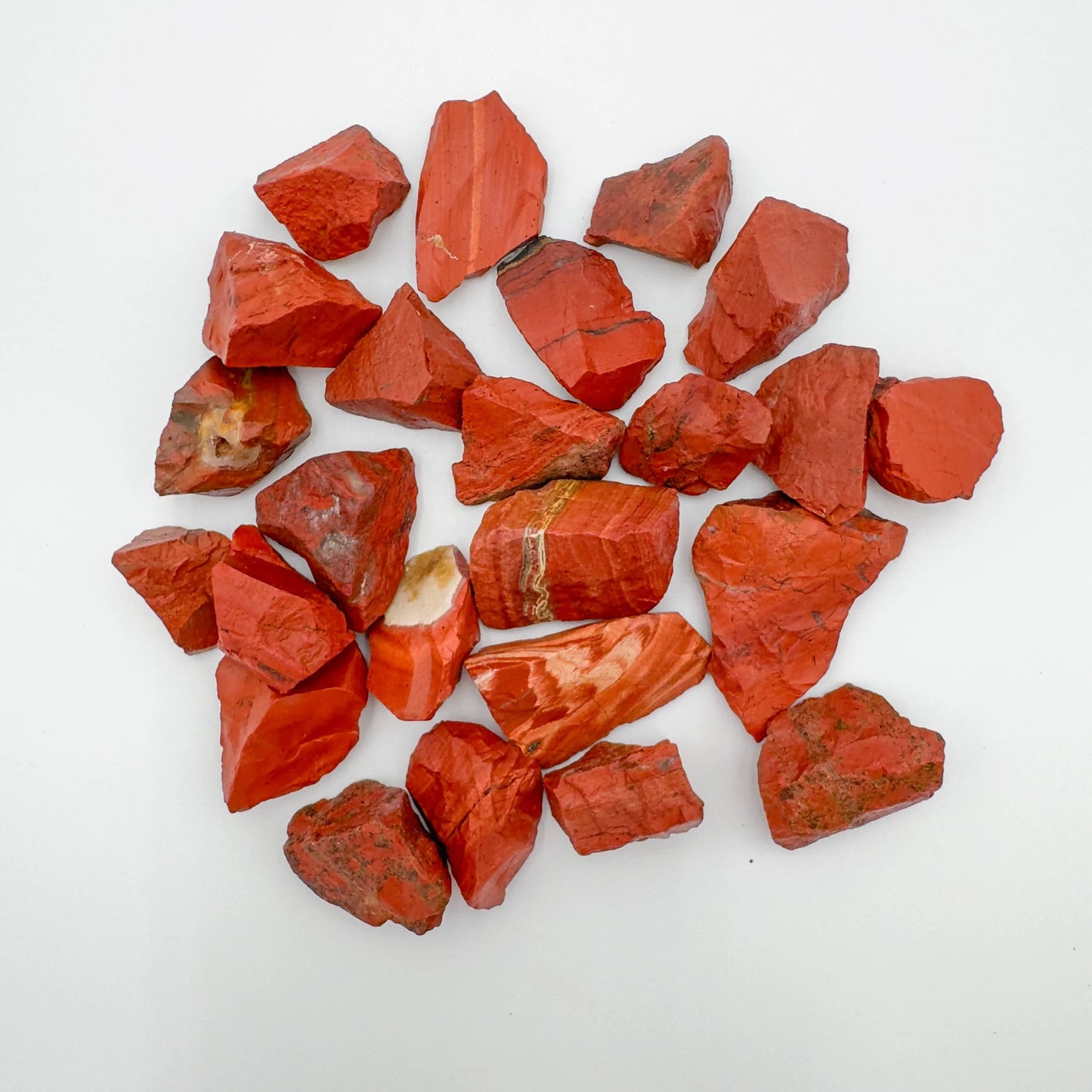 Macro view of Red Jasper raw stone, South Africa-sourced.
