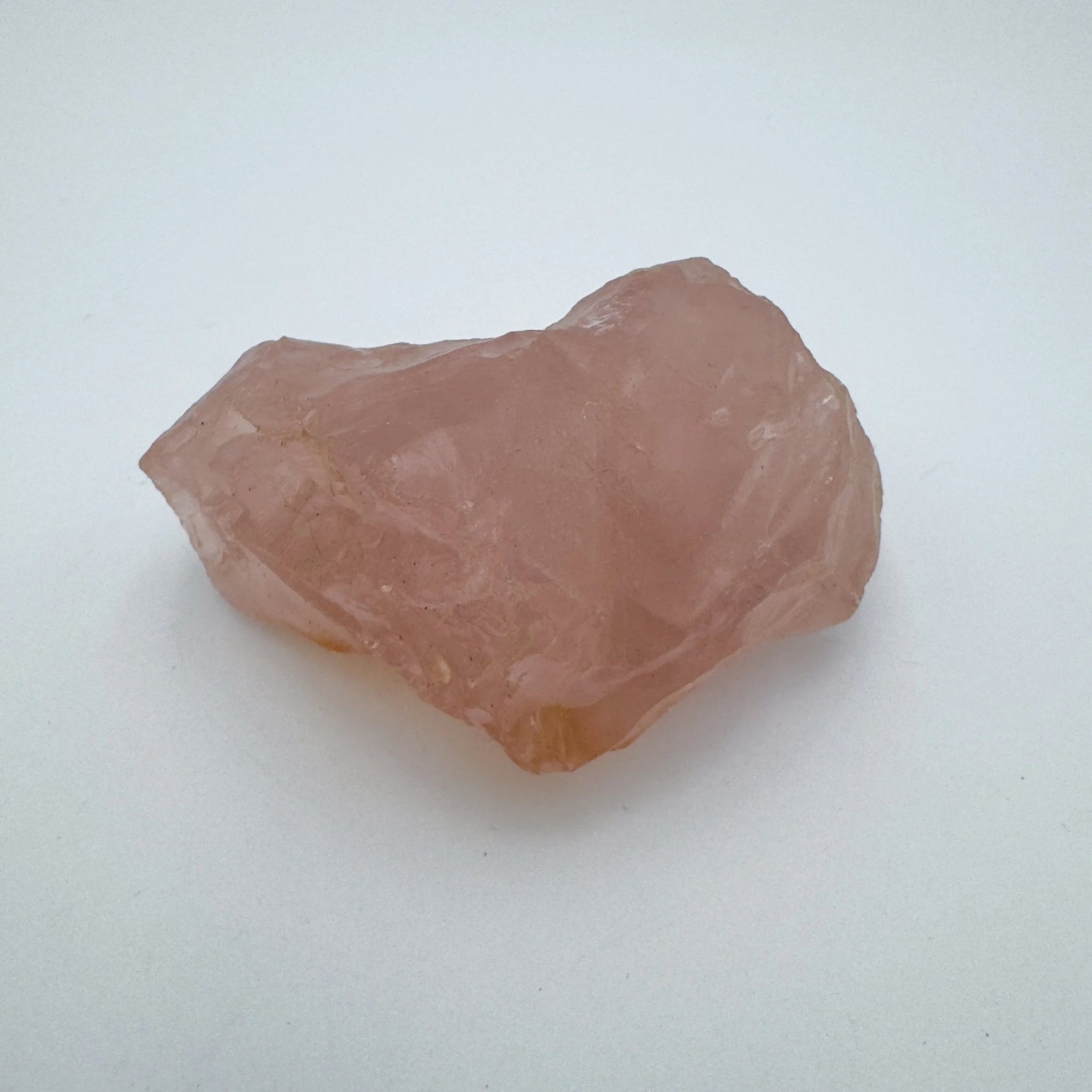 Aerial view of Rose Quartz specimen, showing tight grain, kept close for Love.