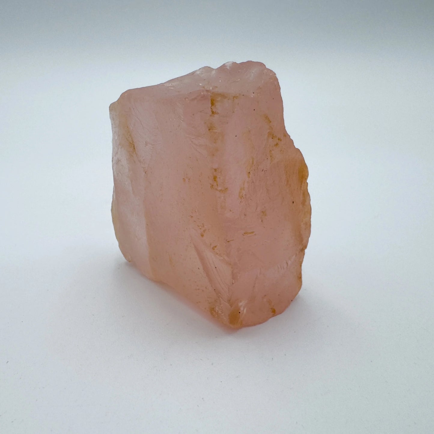 Bottom side of Rose Quartz specimen, showing natural color depth, to support Love.