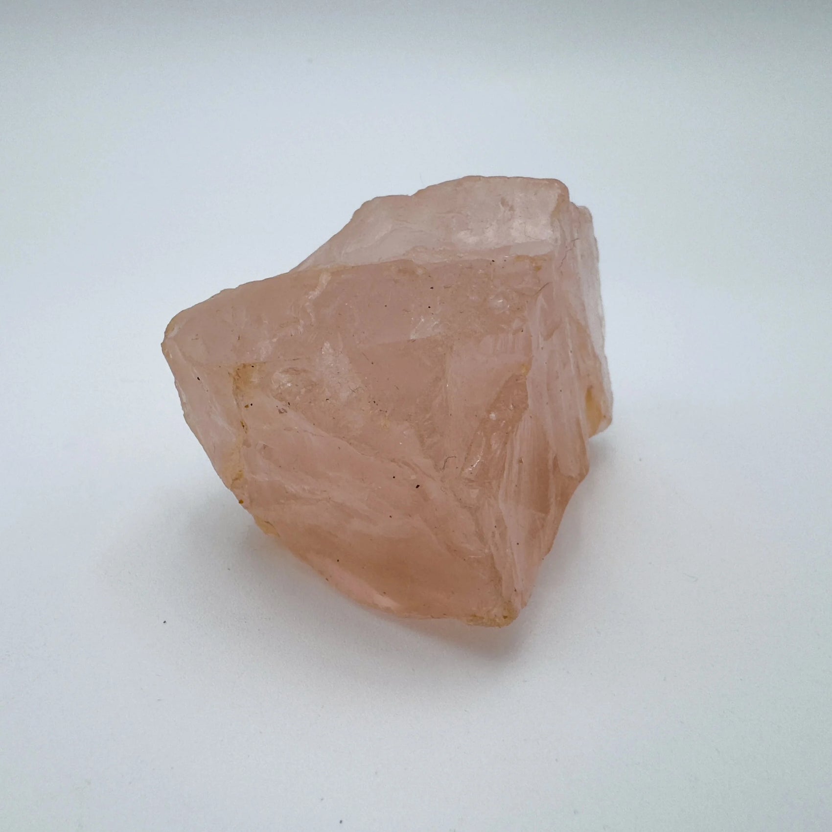 Detail shot showing Grade AAA Rose Quartz specimen, showing natural texture.