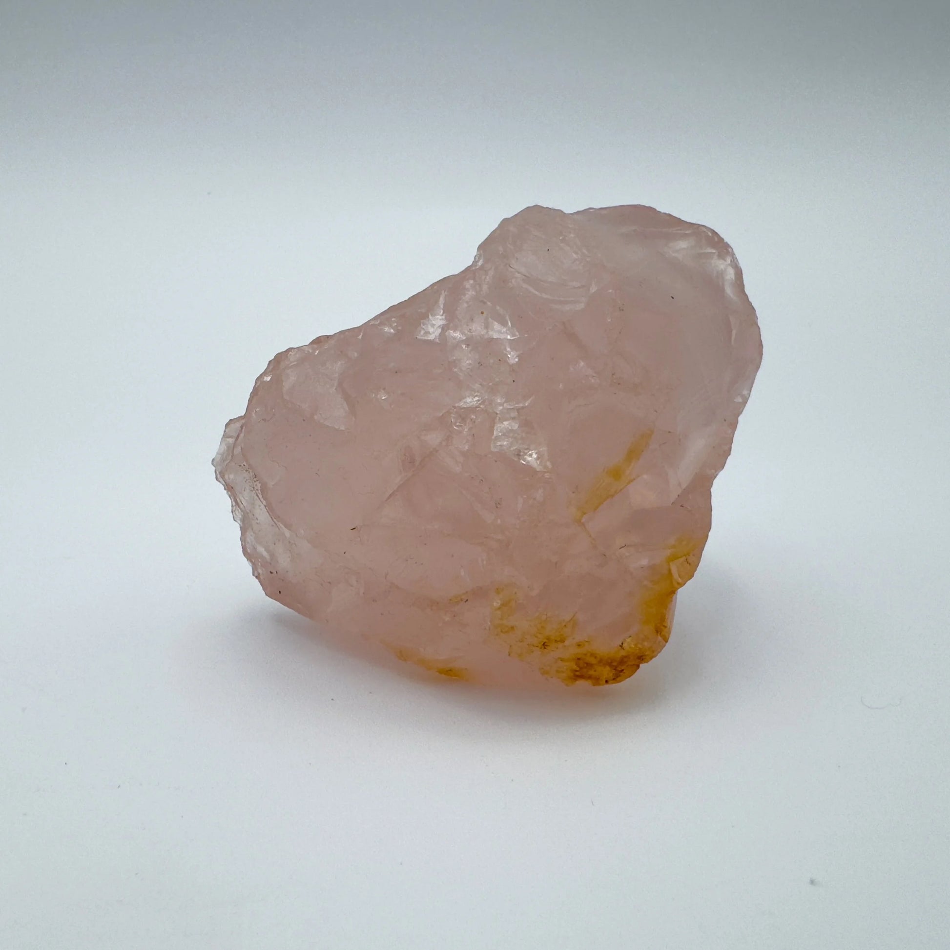 Held in hand, a Rose Quartz specimen to support Love.