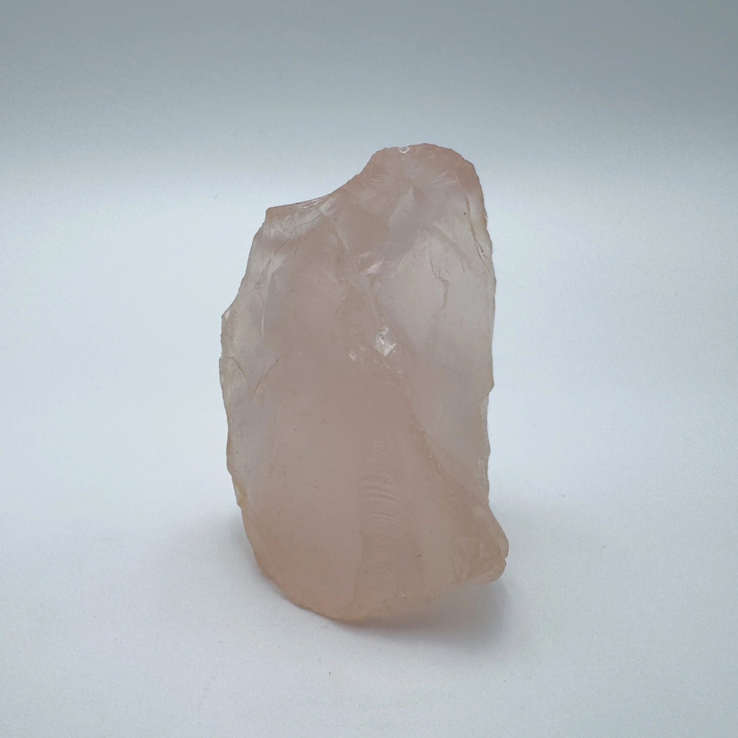 Close-up of Rose Quartz crystal from Madagascar, soothing wellness stone for Emotional Healing