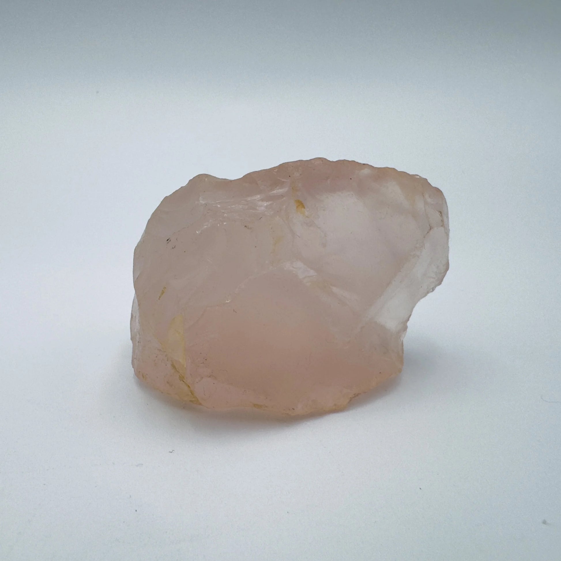 Close-up of Rose Quartz crystal from Madagascar, soothing wellness stone for Emotional Healing