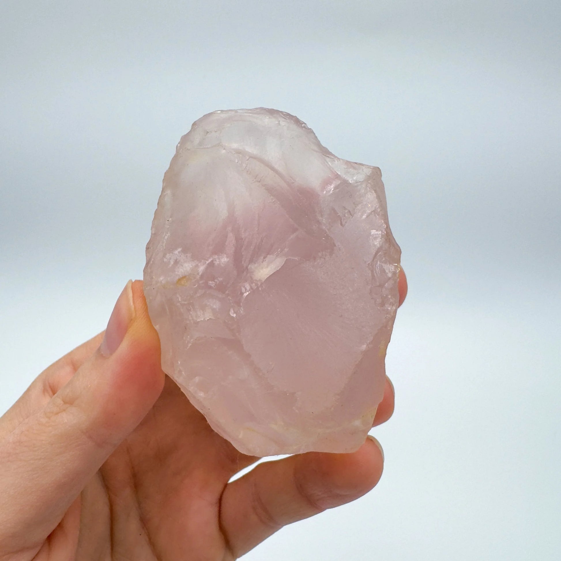 Rose Quartz crystal from Madagascar with Pink color, polished finish for mindful calm
