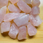 Full profile of Grade AA Rose Quartz raw ready to ship from Beyond Bohemian
