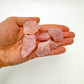 Back view of Grade AA Rose Quartz raw showing natural surface
