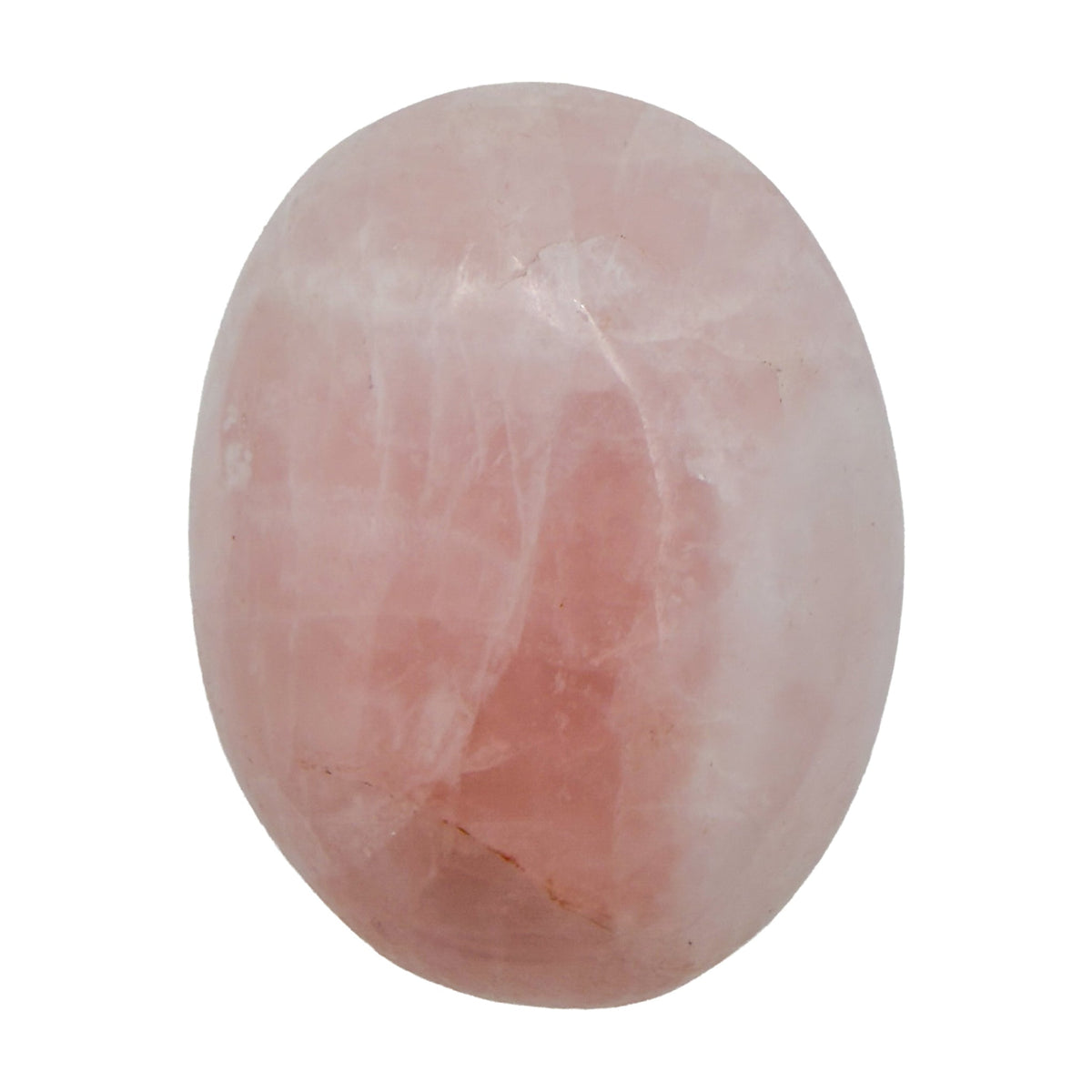 Rose Quartz Palm Stones, A Grade, Madagascar: one representative stone on a white background