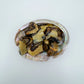 Magnified detail of yellow Septarian raw stone, often kept for Grounding, sourced from Mahajanga, Madagascar.