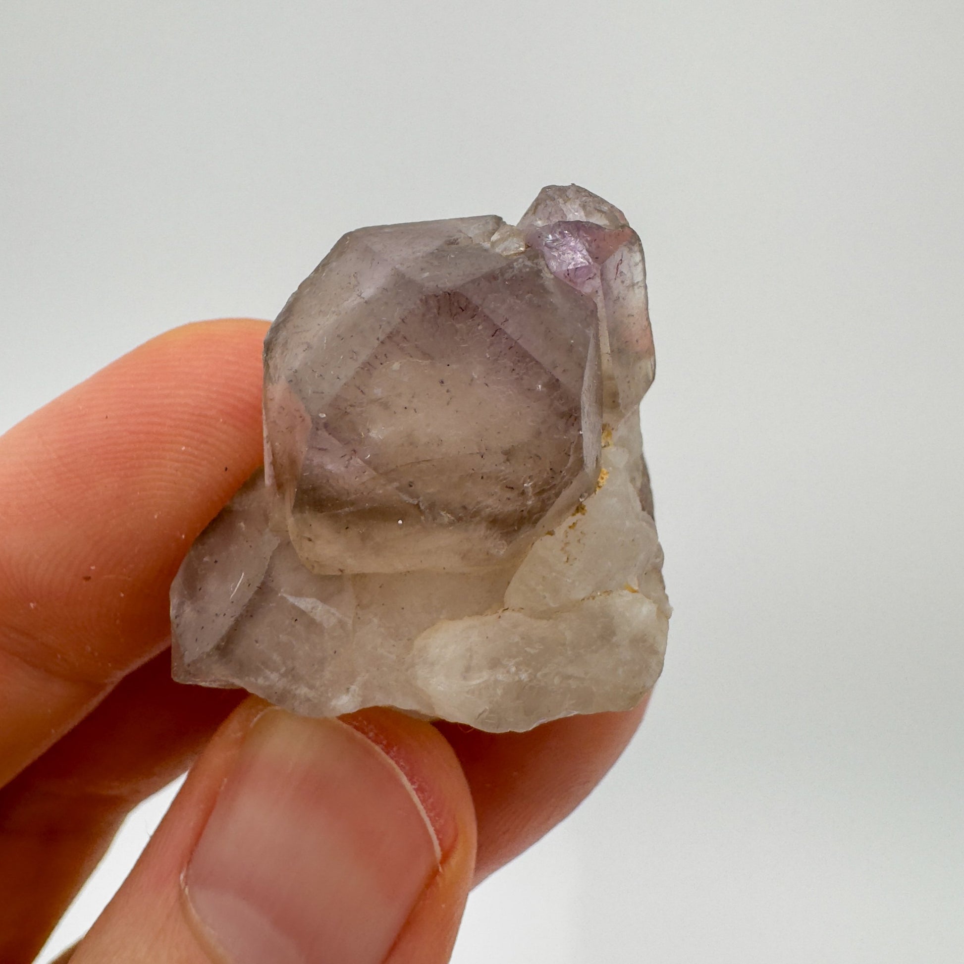 Full profile of Grade A Smoky Amethyst point ready to ship from Beyond Bohemian