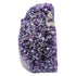 AA grade amethyst polished geode from Artigas, Uruguay, upright standing geode, dark purple crystal with a pale calcite inclusion set into the face, 4.60 x 5.25 x 8.30 in, 9.98 pounds.