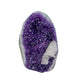 AA grade amethyst geode from Uruguay, alternate angle, a grey and tan agate shell, specimen 53.