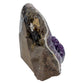 AA grade amethyst geode from Uruguay, reverse side, a thick pale grey agate rim, specimen 55.