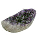 AAA grade amethyst geode from Uruguay, alternate angle, white and grey agate banding at the base, specimen 12.