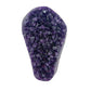AAA grade amethyst geode from Uruguay, detail of the crystal face, a yellow-olive band along the base, specimen 26.