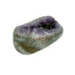 AAA grade amethyst geode from Uruguay, reverse side, a thick grey-green agate shell, specimen 11.
