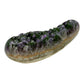 AAA grade amethyst geode from Uruguay, reverse side, cream and tan agate rind along the base, specimen 6.