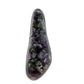 AAA grade amethyst geode from Uruguay, detail of the crystal face, cream and tan agate rind along the base, specimen 6.