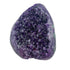 AAA grade amethyst polished geode from Artigas, Uruguay, rounded shield, dark purple druzy shading to olive at the edges, 7.59 x 5.89 x 2.28 in, 5.66 pounds.