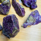 Rear view of Stichtite raw stone, showing natural variation.