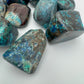 Reverse side of Azurite tumbled stone, linked to Intuition.