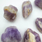 Rear view of purple Amethyst raw stone, from Madagascar.