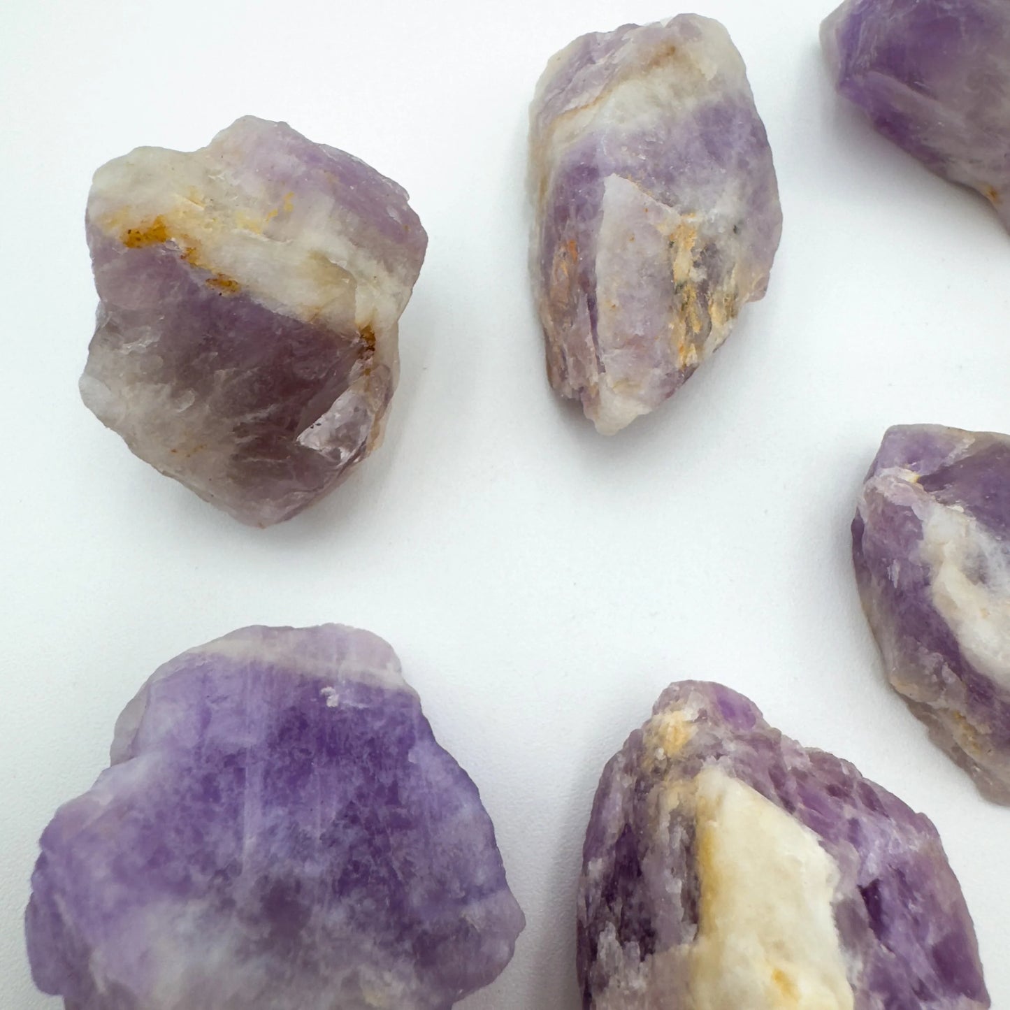 Rear view of purple Amethyst raw stone, from Madagascar.