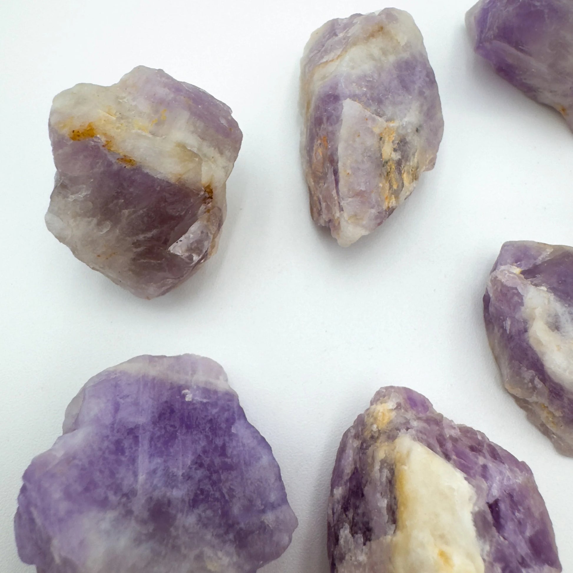 Rear view of purple Amethyst raw stone, from Madagascar.