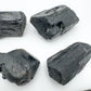 Alternate angle of Grade AA Black Tourmaline raw showing overall shape