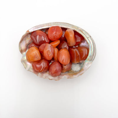 Ethically sourced Grade AA Carnelian tumbled stone from Francistown, Botswana at Beyond Bohemian